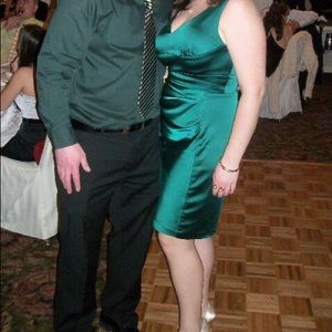 Green wedding guest dress